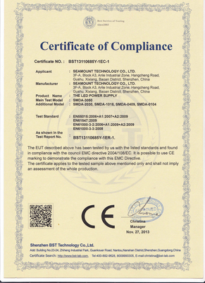 LED พาวเวอร์ซัพพลาย 18 วัตต์คงที่ในปัจจุบัน 85V ไดร์เวอร์ LED - 265V AC, RoHS CE