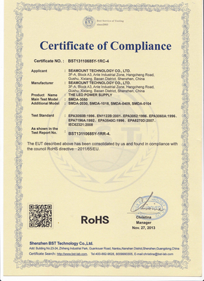 LED พาวเวอร์ซัพพลาย 18 วัตต์คงที่ในปัจจุบัน 85V ไดร์เวอร์ LED - 265V AC, RoHS CE