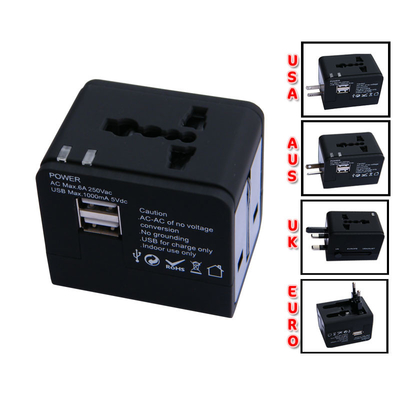 แสงยูนิเวอร์แซ USB ชาร์จแบบพกพา, 5V 1000mA / 2 การเชื่อมต่อ USB