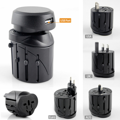 อะแดปเตอร์ International Travel ไฟ AC กับ USB Port และฟิวส์ป้องกัน