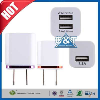 สองพอร์ตยูเอสบี 3.1a ไฟ AC 2 โทนบ้าน Iphone 6 ชาร์จกำแพง