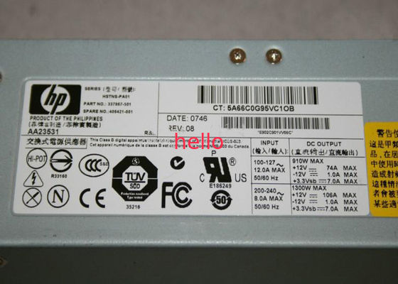 วัสดุ Compaq 337867-001 1300W HP Server พลังงานกับ Active พัดลม