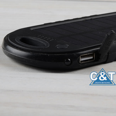 คู่พอร์ต USB พลังงานสำรองธนาคาร 5000mAh แผงพลังงานแสงอาทิตย์สำรอง External Battery