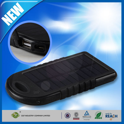 คู่พอร์ต USB พลังงานสำรองธนาคาร 5000mAh แผงพลังงานแสงอาทิตย์สำรอง External Battery