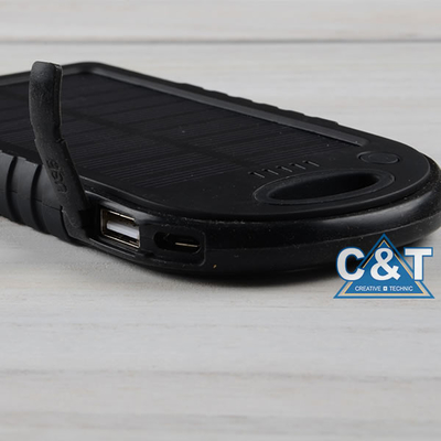 คู่พอร์ต USB พลังงานสำรองธนาคาร 5000mAh แผงพลังงานแสงอาทิตย์สำรอง External Battery
