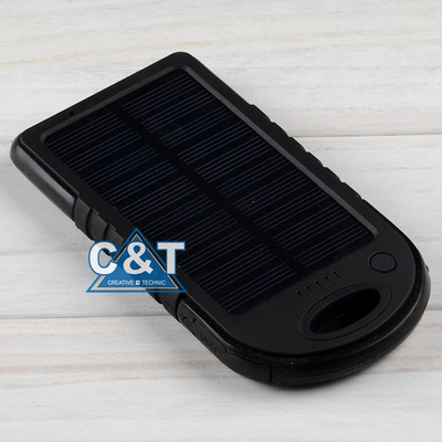 คู่พอร์ต USB พลังงานสำรองธนาคาร 5000mAh แผงพลังงานแสงอาทิตย์สำรอง External Battery