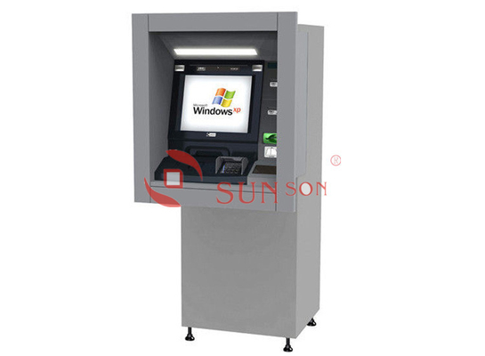 เครื่องการเงิน Wall Mount บริการ Self Service Kiosk ธนาคารตู้เอทีเอ็มผ่านผนัง