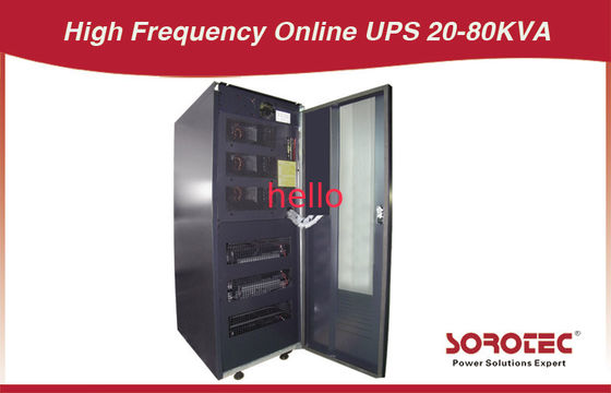 20 - 80 KVA เครื่องจ่ายไฟแบบต่อเนื่อง 3 เฟส 4 สาย UPS แบบความถี่สูง