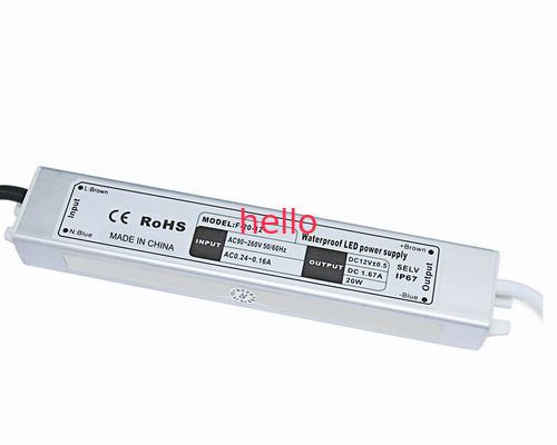 ไดร์เวอร์ LED DC 12 / 24V AC 110-264V 20W กันน้ำสำหรับจอแสดงผล LCD