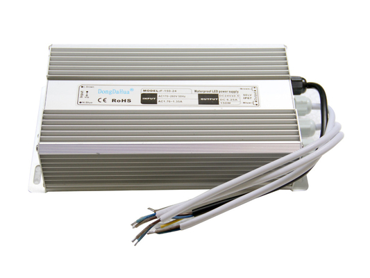 ไดร์เวอร์ 60Hz IP68 กันน้ำ 6.5A LED Driver 150W กับเอาท์พุทเดี่ยว 24V LED