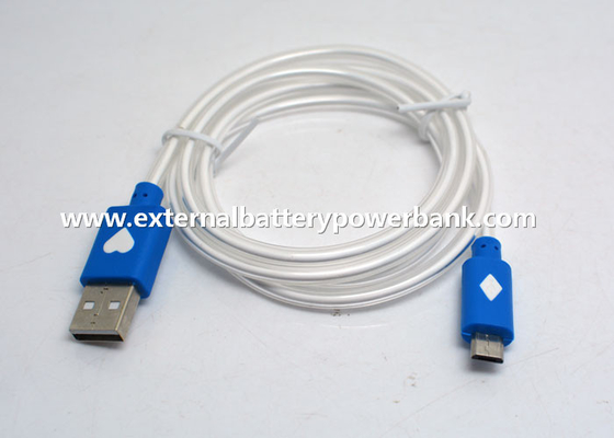 1M Micro USB Data Transfer เคเบิลที่มีแสงสีฟ้าสำหรับโทรศัพท์มือถือซัมซุง Android