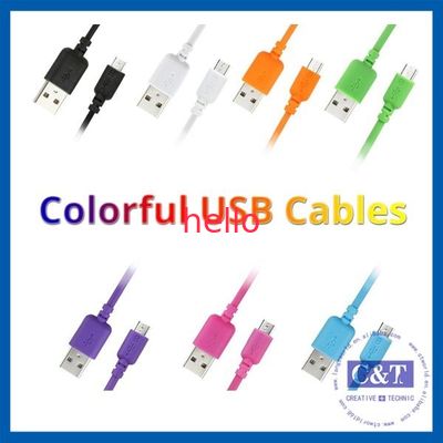 สีมาร์ทโฟนไมโคร USB Data Transfer สายระดับ Hi-Speed ​​2-in-1