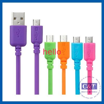 สีมาร์ทโฟนไมโคร USB Data Transfer สายระดับ Hi-Speed ​​2-in-1
