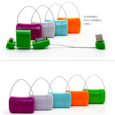 โปรโมชั่น 8pin Micro USB Data Transfer เคเบิ้ลมาร์ทโฟนของสหประชาชาติด้วยสไตล์กระเป๋าน่ารัก