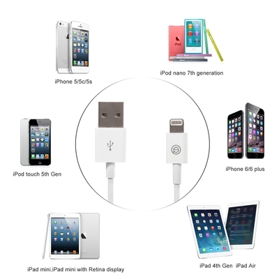 3ft 1m ขา 8 สายเคเบิ้ล USB Data Transfer ซิงค์ iPhone สายเคเบิล USB 2.0